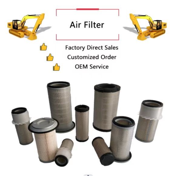 EX120-2/5 Hitachi Excavator Parts Air Filter JA633 4206098 4247974 AF25009 AF25008