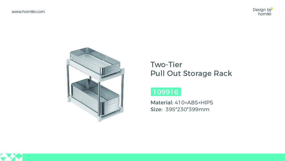 Under Sink Kitchen Storage Rack Clutter-Free 2 Tiers Stainless Steel Kitchen Rack