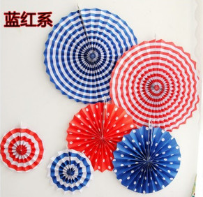 Festive festive supplies paper fan flower set home party wedding decoration decoration 6 sets of paper fan flowers.