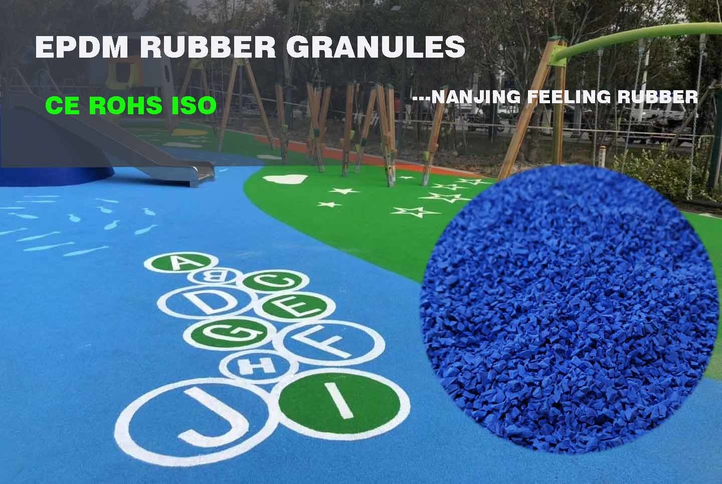 Green Rubber Granules Flooring EPDM Infilled Artificial Grass Rubber Crumb Playground