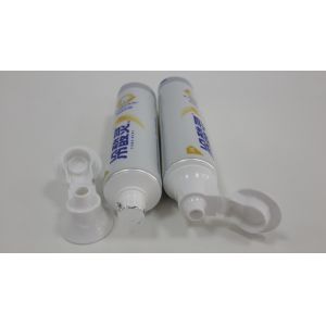 Matt Surface Design Empty Toothpaste Tubes With Smooth Balck Cap , Flexible