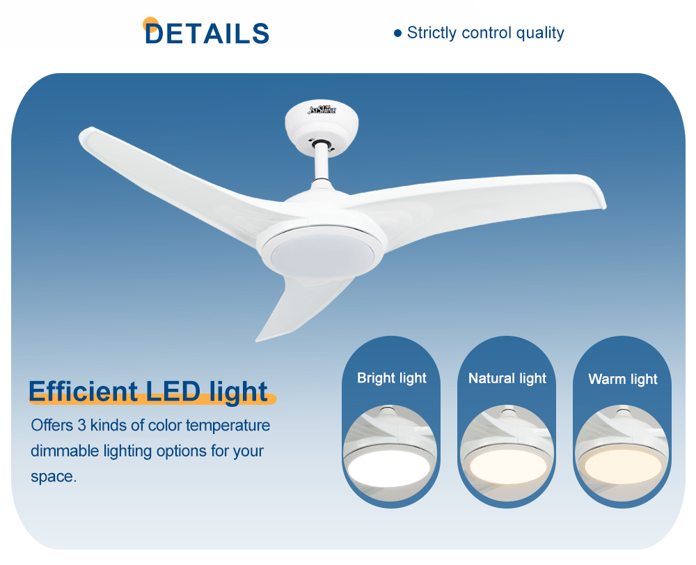 42 Inches Small Fancy LED Ceiling Fan Light in White Color from 1stshine with 2-