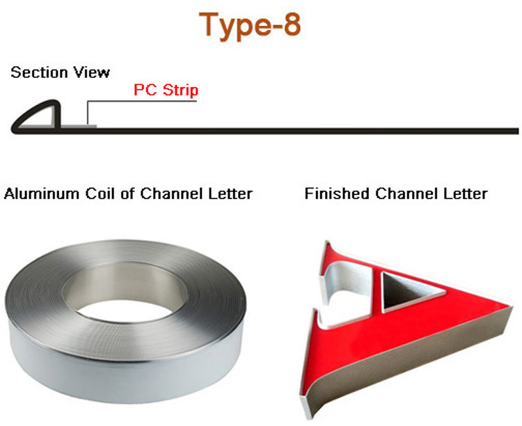 Color Channelume Aluminum Strip Mirror Aluminium Channel Letter Coil