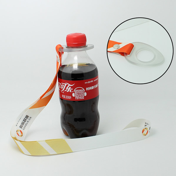 Beverage & Water Bottle Holder Lanyards handy adjustable strap with a small carabiner clip Bottle Holder Rubber Pull