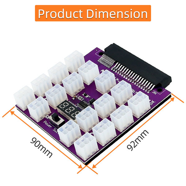 3mil Power Supply Breakout Board ATX 17x 6 Pin 12V For Ethereum BTC Mining