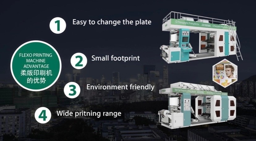 High Precision Flexo Printing Machine for Paper Bag Printing#8 Colors Paper Flexo Printing Machine 4 Color 10-120m/Min