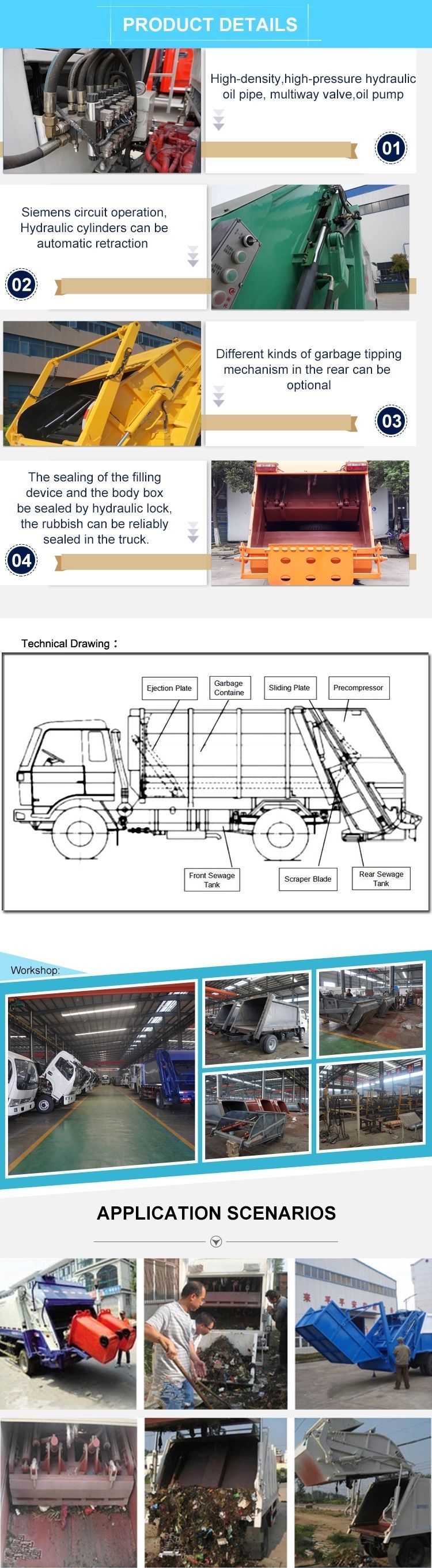 HOWO Waste Removal Compressor Compression Compressed Basement Garbage Truck