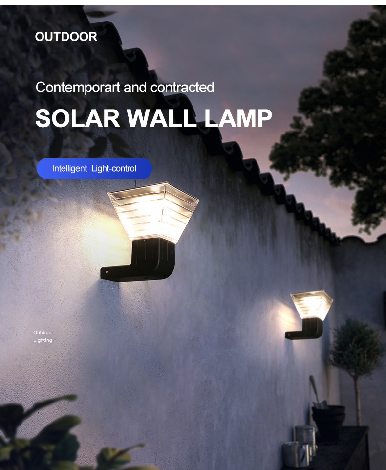 Outdoor Wall Mounted Solar Light , Solar body Induction Wall Lamp 3000k 6000k
