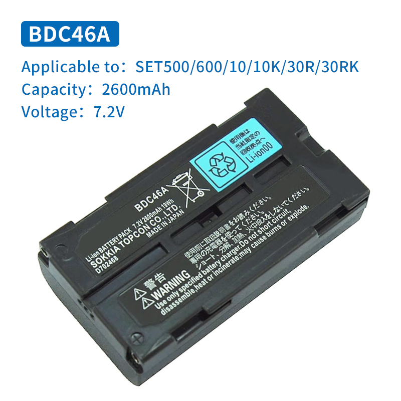 BDC46A/B/C Battery for Sokia SET230R/300 SET/ NET 210/510/610 Total Station Rechargeable Li-ion Battery BDC46A 7.2V 2600mAh