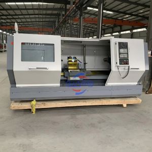 2 Axis Automatic Cnc Lathe Machine GSK Tools Flat Bed