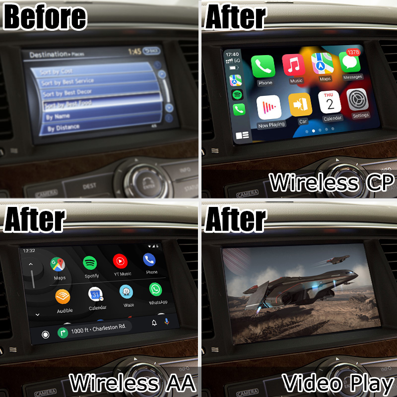 Infiniti QX80 QX56 Z62 wireless carplay android auto multimedia interface IT08