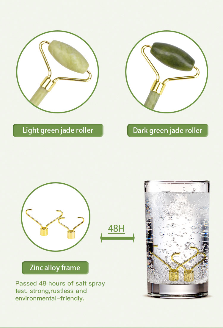 Green Xiuyan natural Jade Facial Massage Roller