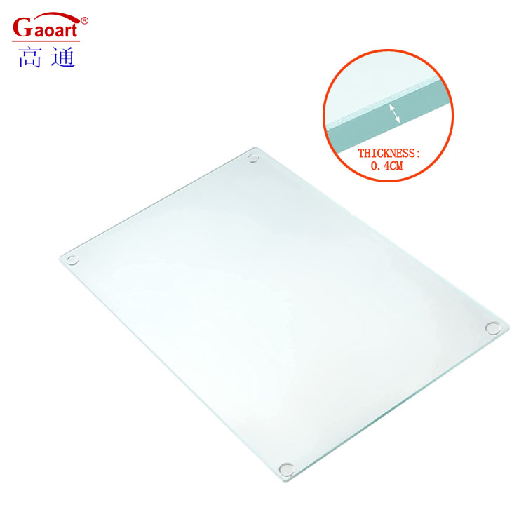 Toughened Glass Top Kitchen Cutting Board Rectangle Shape 4mm Thick 500 Pcs No Design