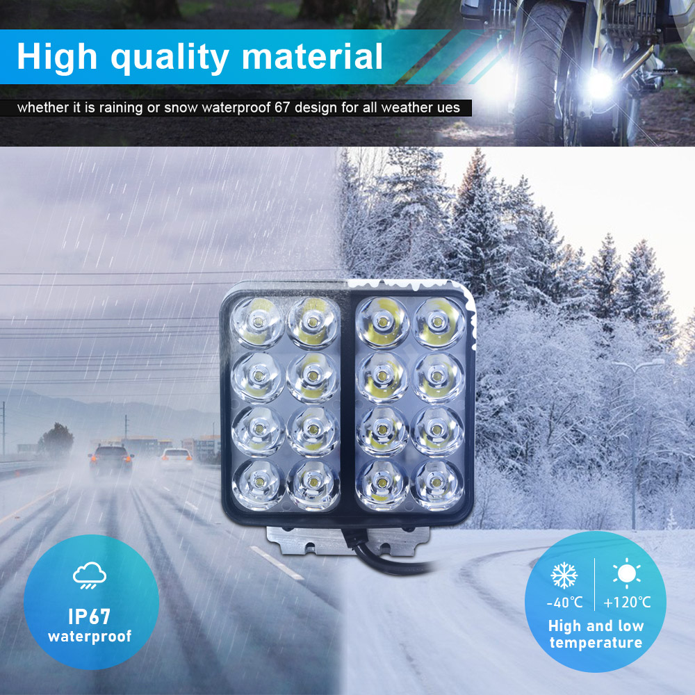 80V 32W 3 Inch Plastic Square Universal LED Headlight Motowolf Spotlight