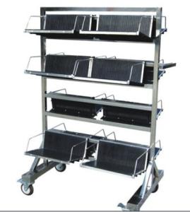 China Vertical SMT Magazine Rack , ML-8604 ESD PCB Trays Carts For PCB Storage on sale