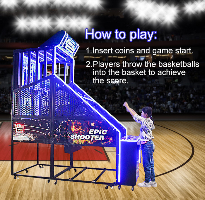 LED Epic Online Basketball Electric Arcade Machine 2 Player
