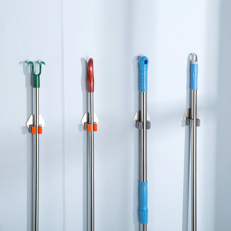 Bathroom accessories stainless steel Mop Handle Holder Household Mop Handle Holder Reusable Tool Gripper Mop Broom Holder