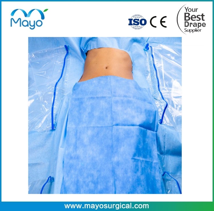 Customized AAMI Level 4 SMMS Surgical Liver Transplant Drape With Collection Bag