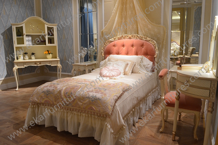 Boys Room Furniture 1.2 m Wooden Fabric Single Bed FB-116