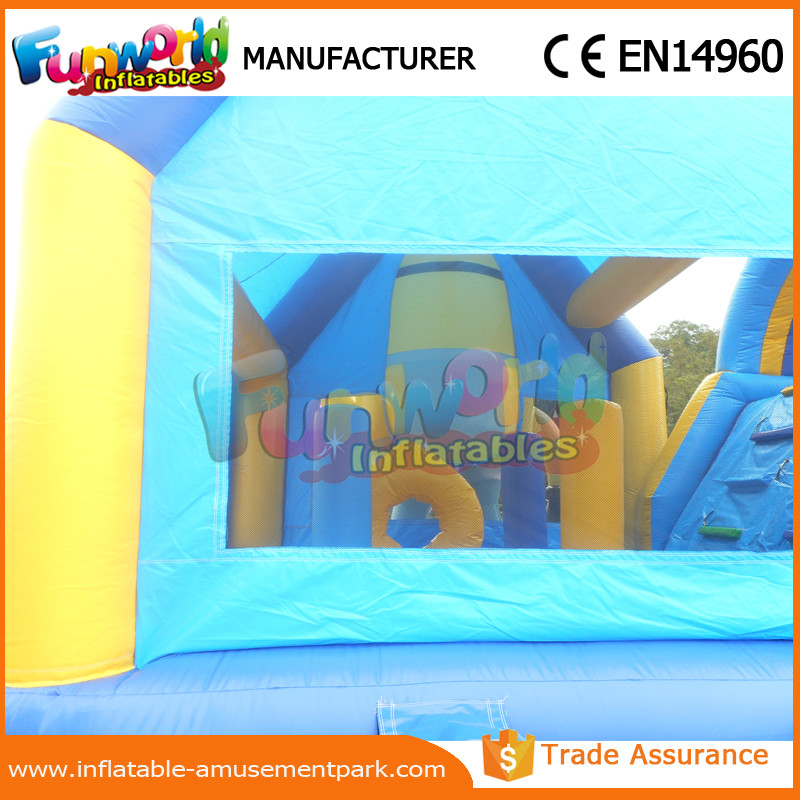 Durable Inflatable Spongebob Combo bounce house with slide / Inflatable Combo Units