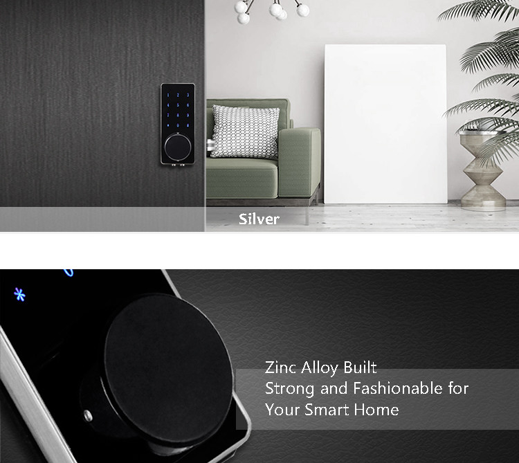 APP Control Remote Front Door Lock , Smart Bluetooth Self Locking Door Lock