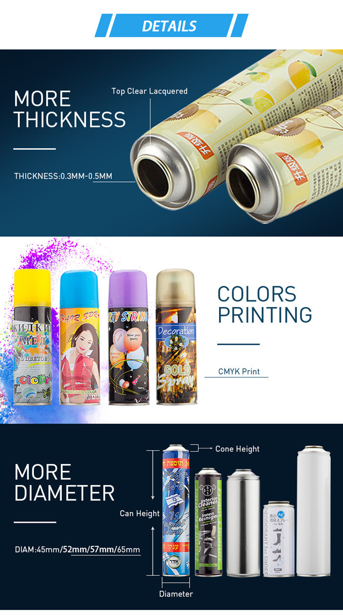 Decorative CMYK Customized Fake Snow Spray Can Dia 52mm Aluminum Aerosol Cans