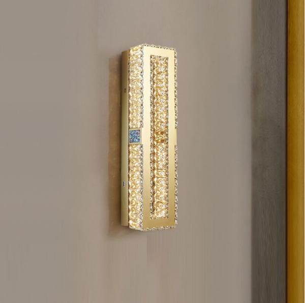 Rustproof Contemporary Gold Crystal Wall Sconce Lighting Electroplating