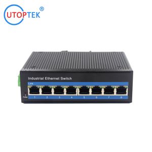UT08FP unmanaged industrial 8port 10/100M UTP RJ45 POE ethernet switch DIN Rail