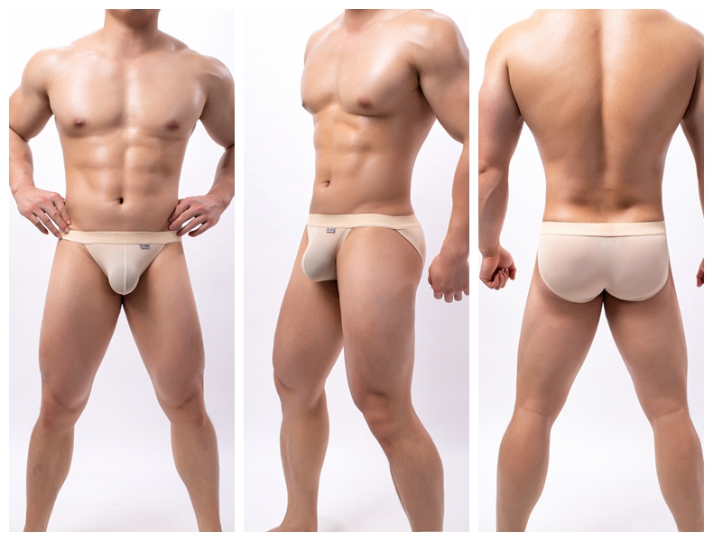 Woven Mens Underwear Patterns Solid Breathable Men Pouch Underwear