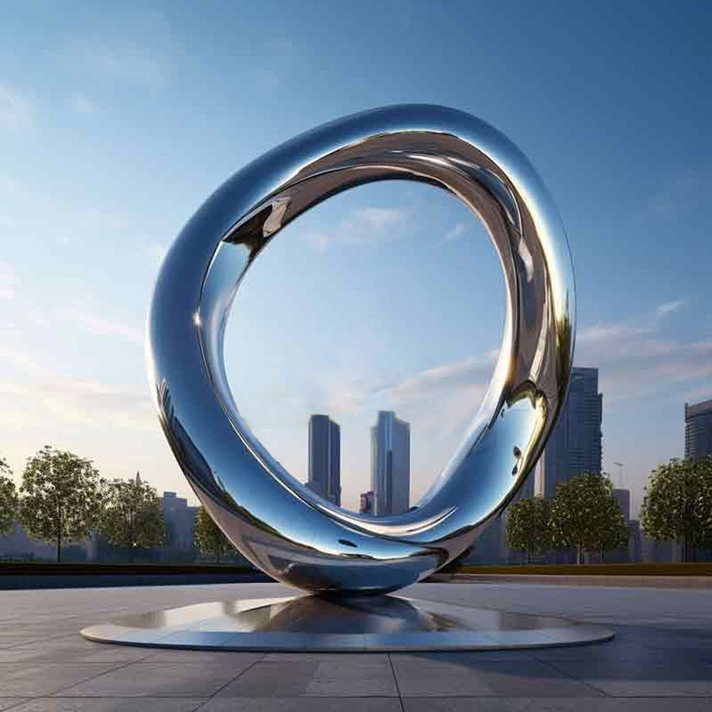 Abstract International Huge Painted Architectural Stainless Steel Bend Sculpture