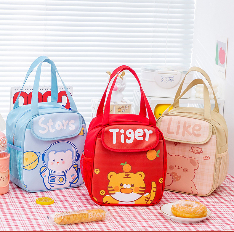 Kids Oxford Fabric Insulated Cooler Bag Waterproof Thermal Lunch Bag For Food Delivery