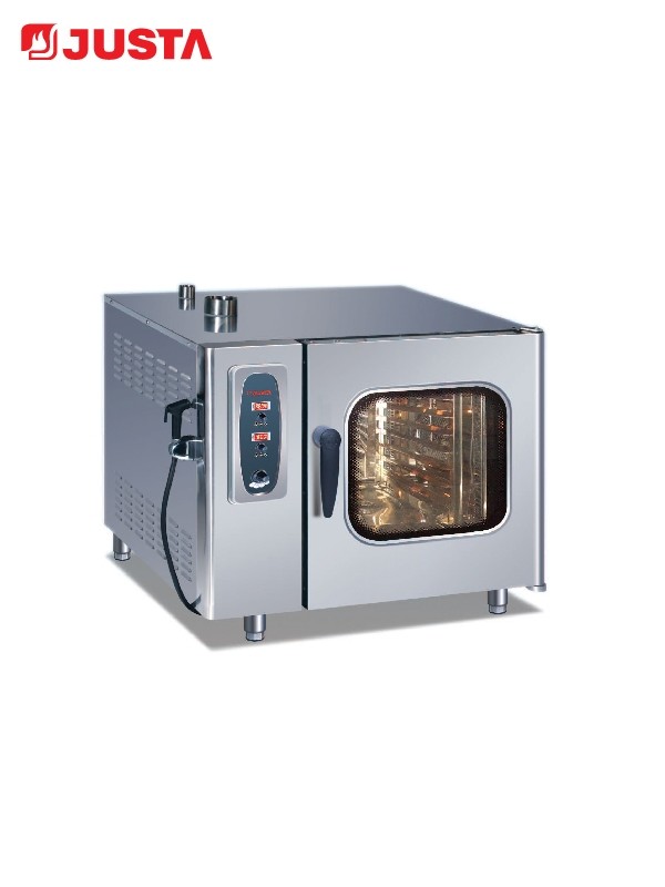 Full Stainless Steel Electric Oven For Baking , Digital System 6 Trays Combi Oven