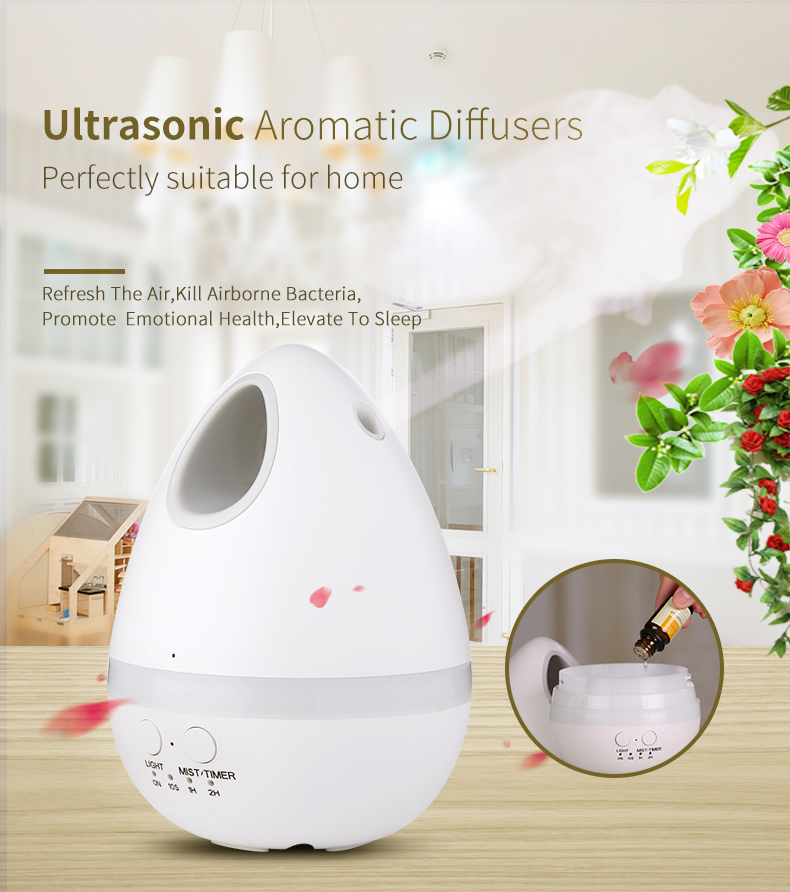 Egg Shaped Cool Air Mist Humidifier , 200ml Large Capacity Humidifier