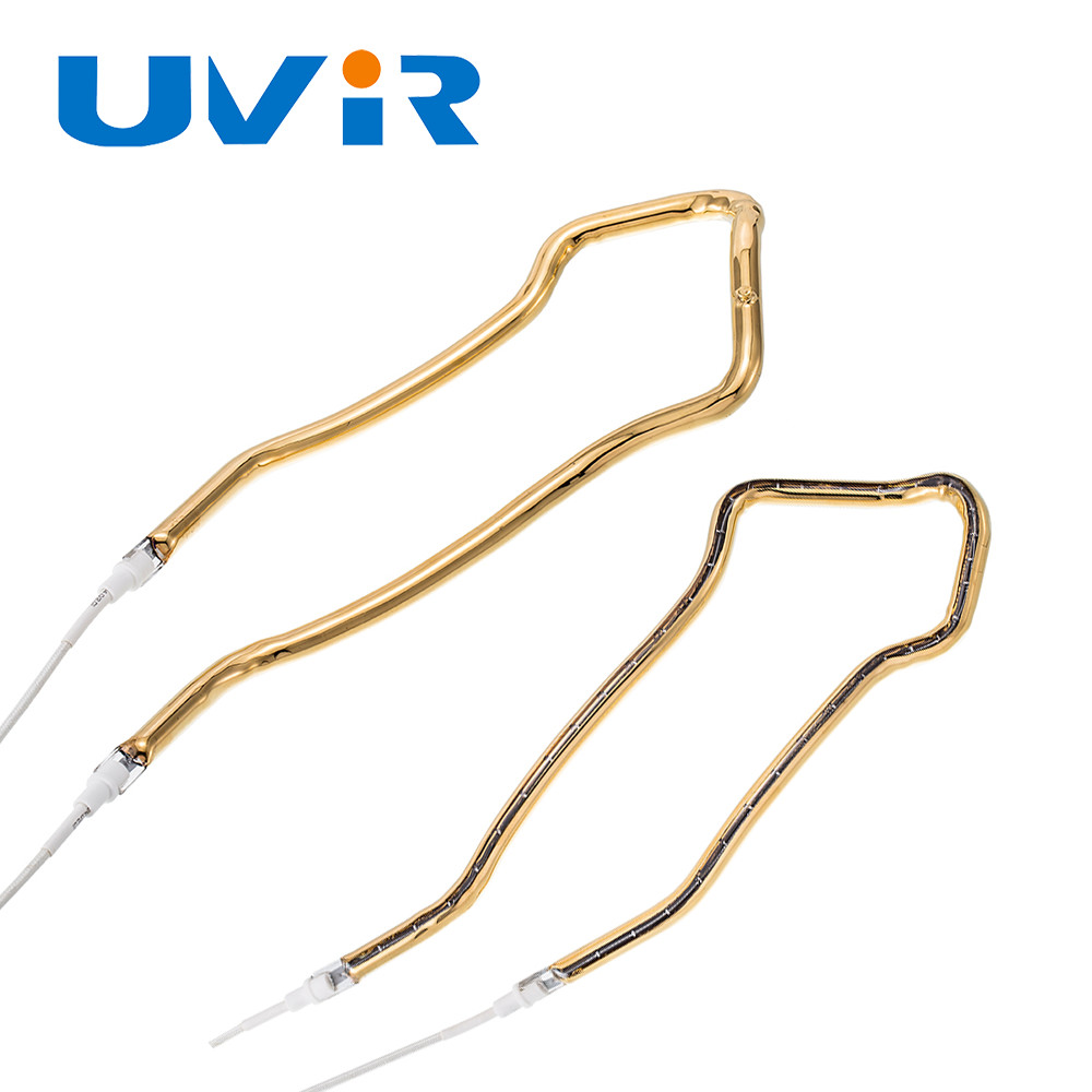 3D Shaped Gold Halogen Heating Tube Ir Infrared Heat Lamp For Paint