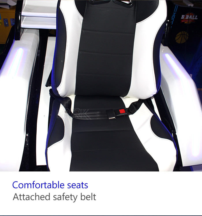 Four Wheel Drive Electric Car 9d Vr Simulator Fiberglass Material White Color