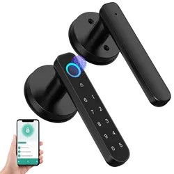 Intelligent Biometric Smart Code Door Lock TTLock App Semi Auto Handle Lock