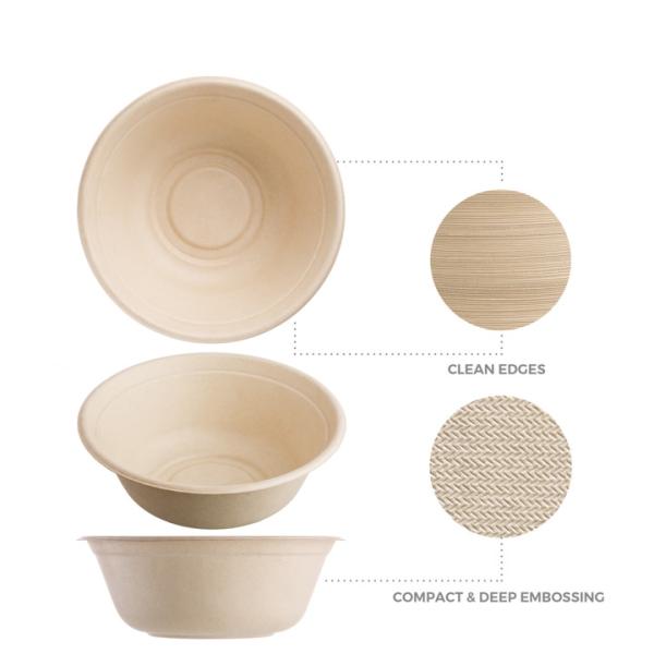 Disposable Bagasse Food Box To Go Lunch Paper Bowl 22 OZ Heavy Duty Bagasse