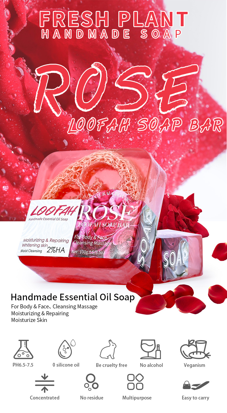 Loofah Aloe Handmade Soap Essential Oil Soap
