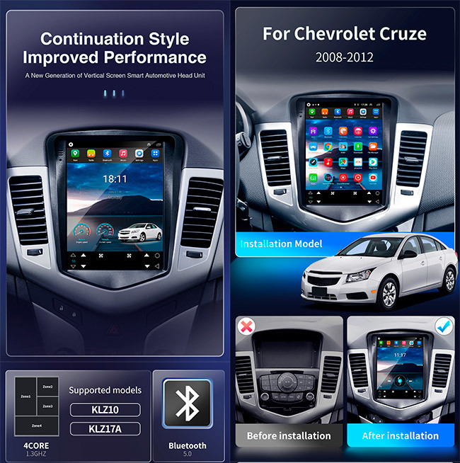 OEM ODM 12V Chevrolet Cruze Radio IPS Tesla Screen WIFI GPS Navigation FM AM RDS Android Car Player