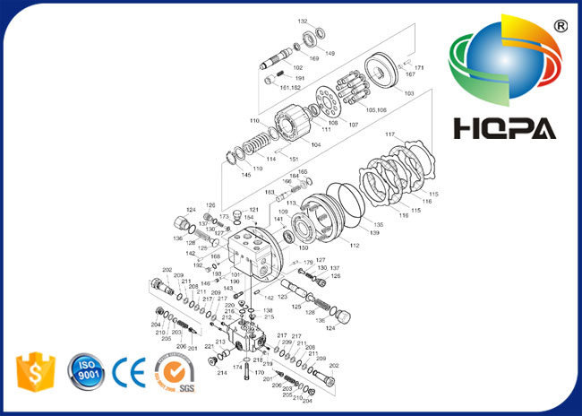 2401-9121AKT 24019121AKT Travel Motor Seal Kit for DOOSAN DH150-7
