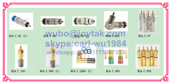 RCA compressoin connector for RG6U RG59 coax cable connector RCA male compression