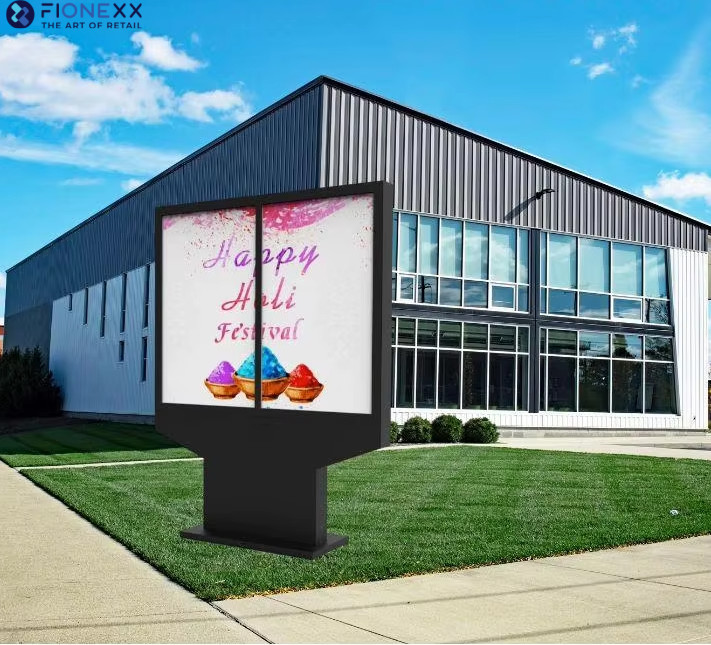 55 Inch Outdoor Drive Thru Digital Signage Waterproof Dual Screen Drive Thru Menu Boards Display Lcd Digital Signage For Outdoor Restaurant