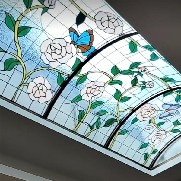 Swimming Pool Ceiling Lighting Glass European French Ceiling Decoration Tiffiny
