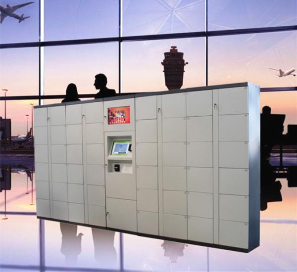Airport Train Station Baggage Locker With Credit Card Payment And Advertising