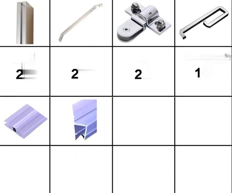 Surface Smooth Shower Glass Hardware Easy Installation Shower Door Fittings