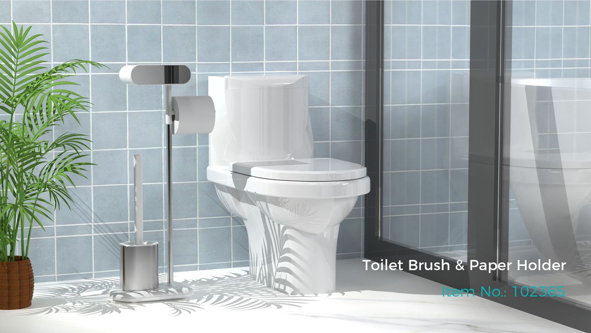 Stainless Steel Compact Bathroom Paper Holder TPR Toilet Brush Holder SET Durable Toilet Brush Tissue Holder
