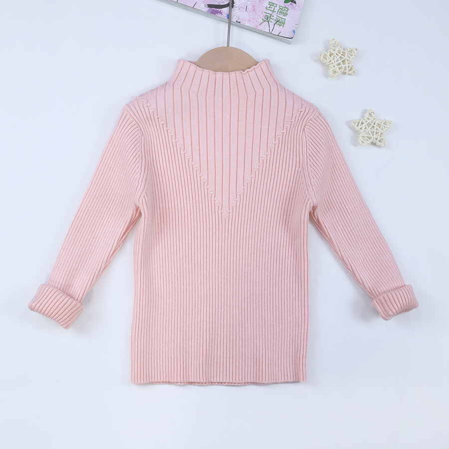 Autumn Winter Girls' Pullover Sweater Girls' Mock rib Collar Clothes Children's Kid Girl Sweater