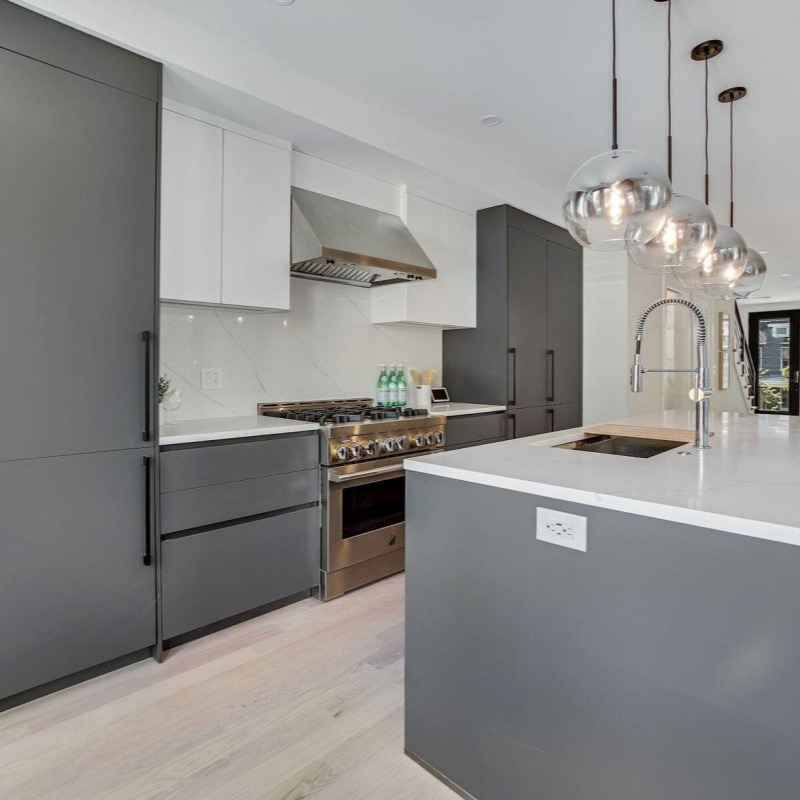 MDF Door Material and Blum Hardware Combination Newest Modern Lacquer Kitchen Cabinet