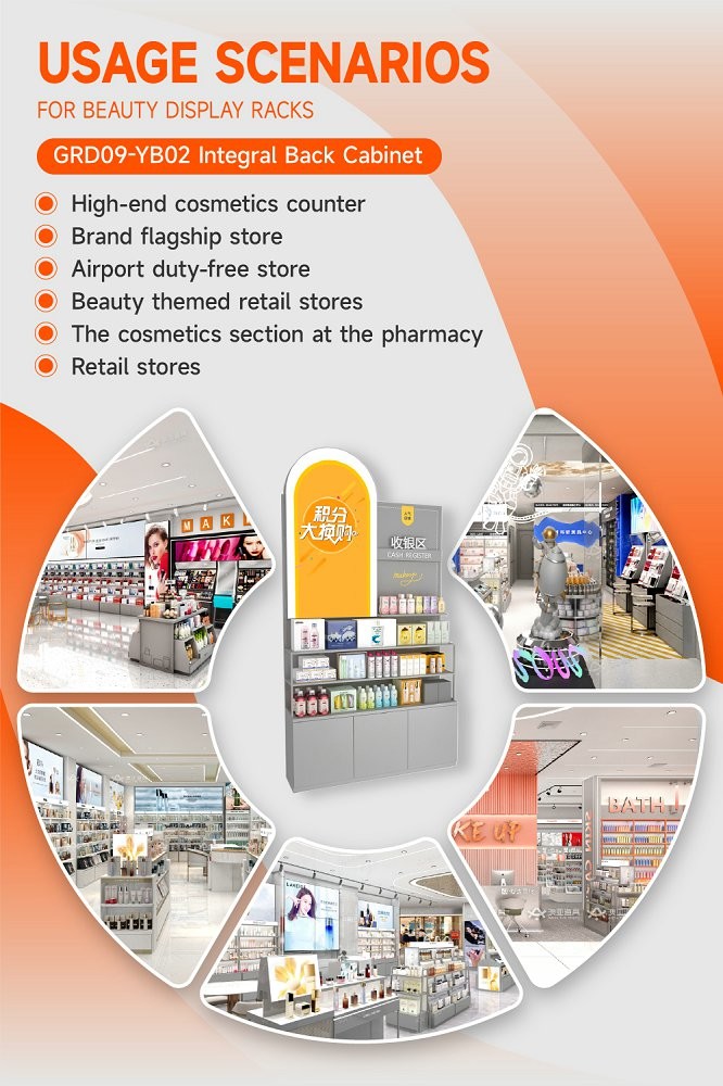 GDR09-YB02 Retail Display Counter with 80mm Soft Film Light Box and Acrylic Letters for Mall Booths