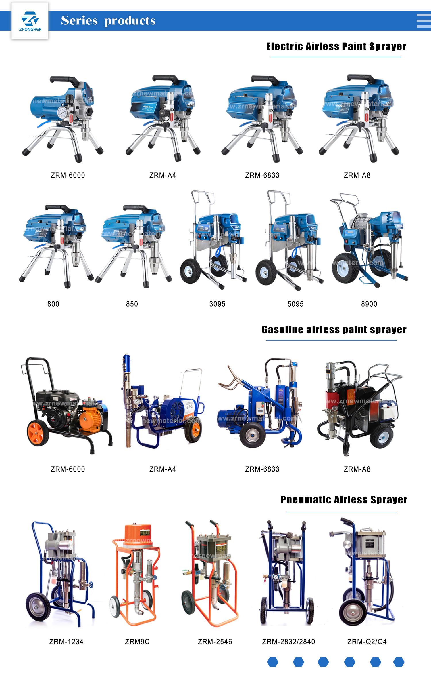 Mobile Gas Airless Paint Sprayer Spray Distance 400-550mm Industrial Grade